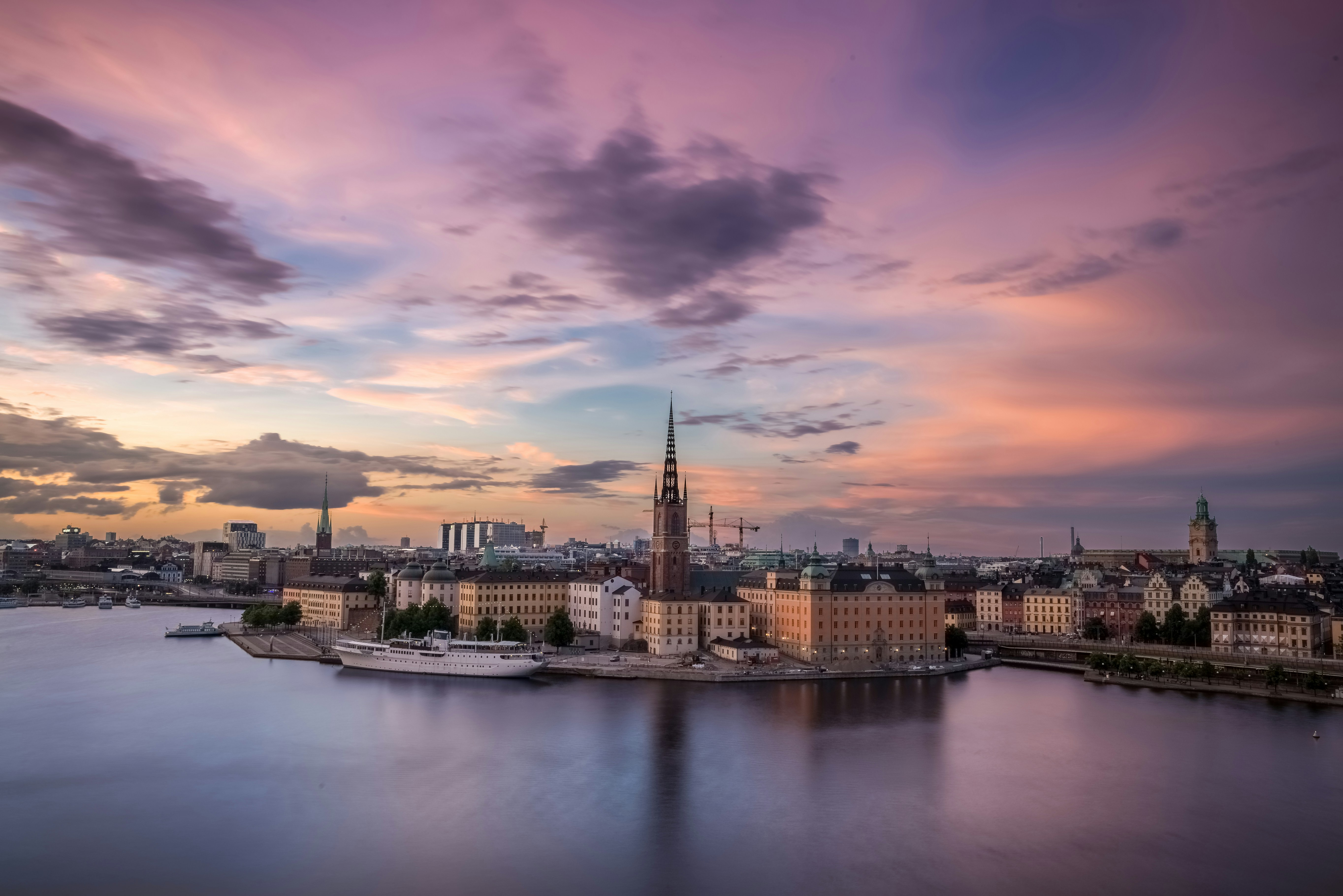 Vue panoramique de Stockholm et ses canaux
